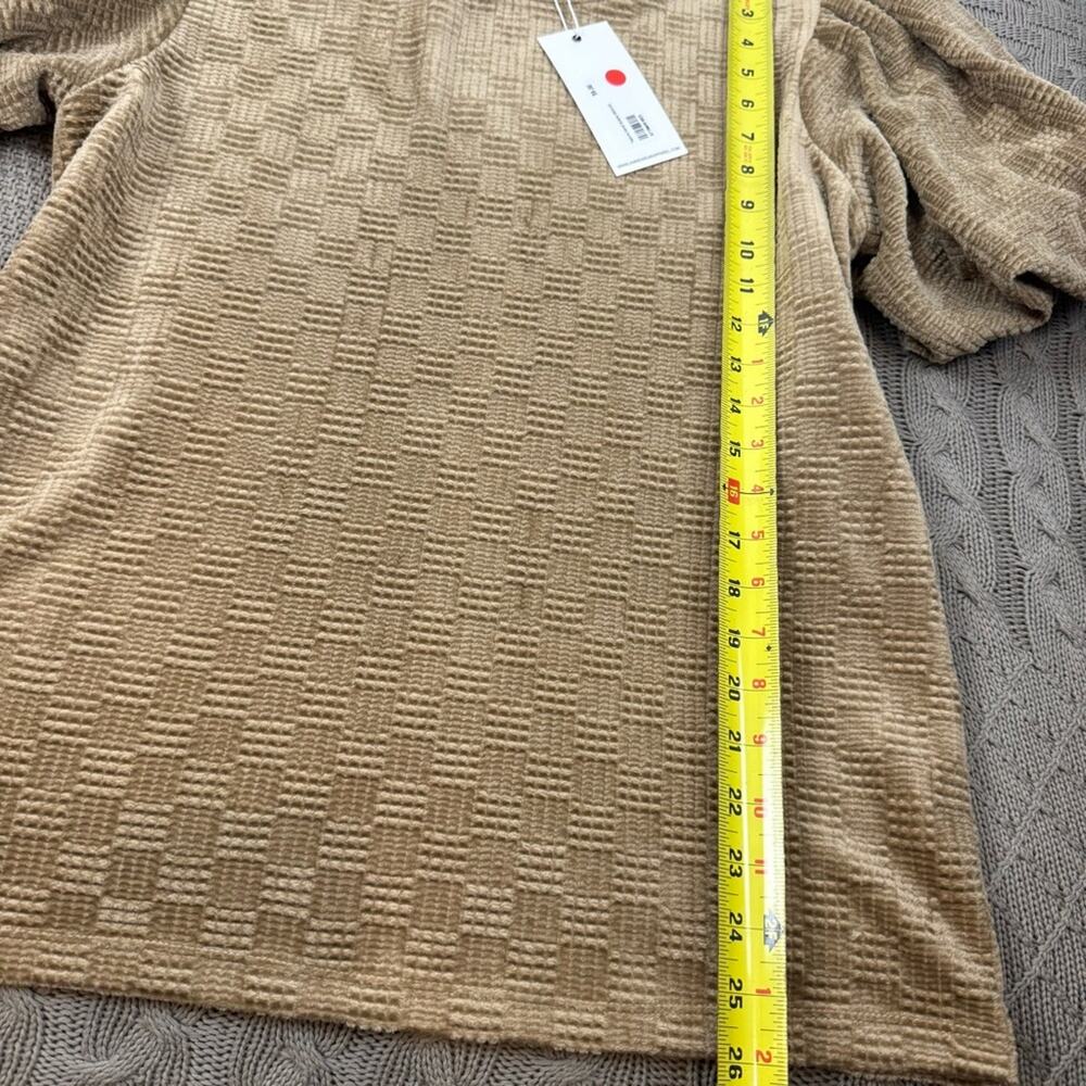 Annie wear Textured Tan Knit Puffed Sleeved Top ~ M - Picture 10 of 13